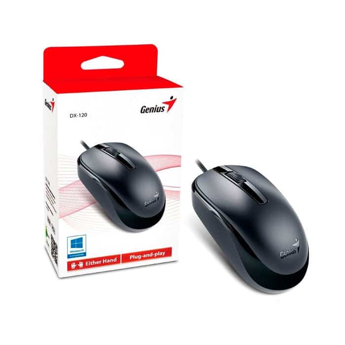 MOUSE RATON GENIUS OPTICO PC USB DX-120 / NEGRO