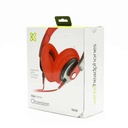 AUDIFONOS DIADEMAS PARA PC CELULAR 3.5MM ROJOS KLIP XTREME