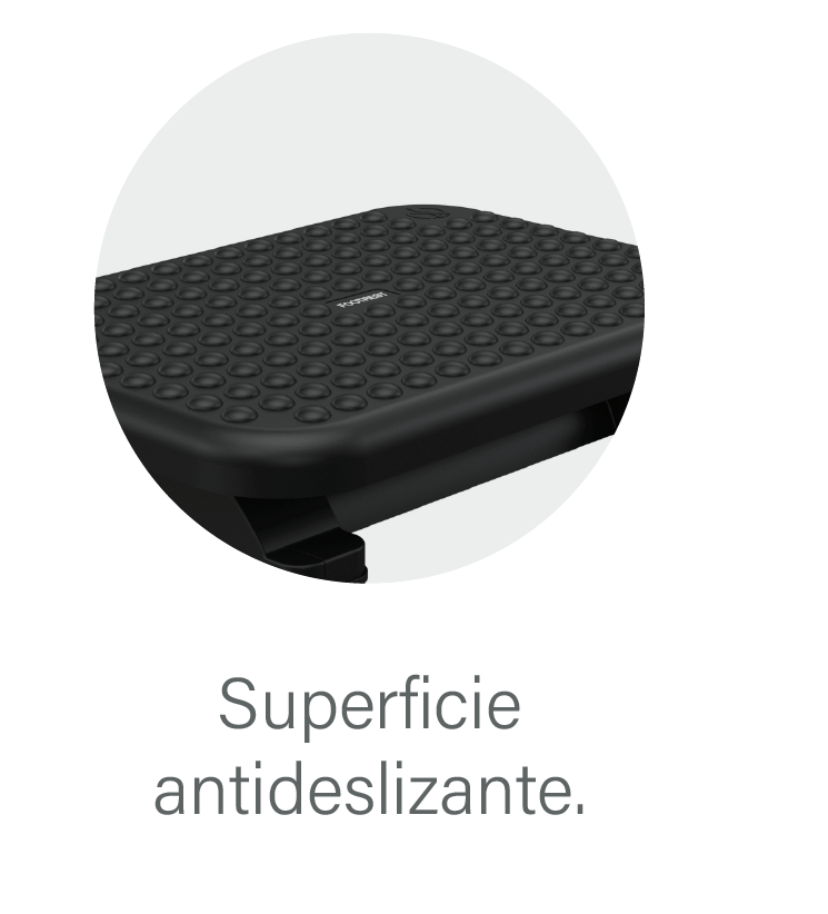 REPOSAPIES EN POLIPROPILENO AJUSTABLE EN ANGULO Y 2 ALTURAS NEGRO