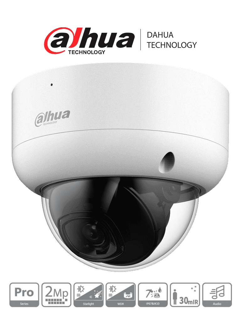 CAMARA DOMO METALICO ANTIVANDALICO 2.8/3.6  IR 30M IP67 IK10 WDR 120DB STARLIGHT