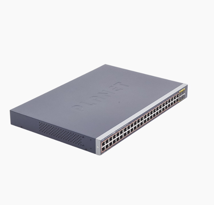 SWITCH DE 48 PUERTOS POE ADMINISTRABLE BASE 1000 GIGABYTE + 4 PUERTOS SFP 440W PLANET