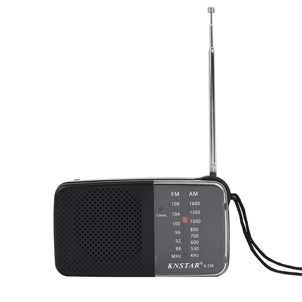 RADIO PORTATIL AM/FM CON ANTENA COMPACTO NEGRO PORTABLE AURICULARES