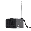 RADIO PORTATIL AM/FM CON ANTENA COMPACTO NEGRO PORTABLE AURICULARES