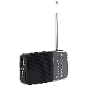 RADIO PORTATIL AM/FM CON ANTENA COMPACTO NEGRO PORTABLE AURICULARES