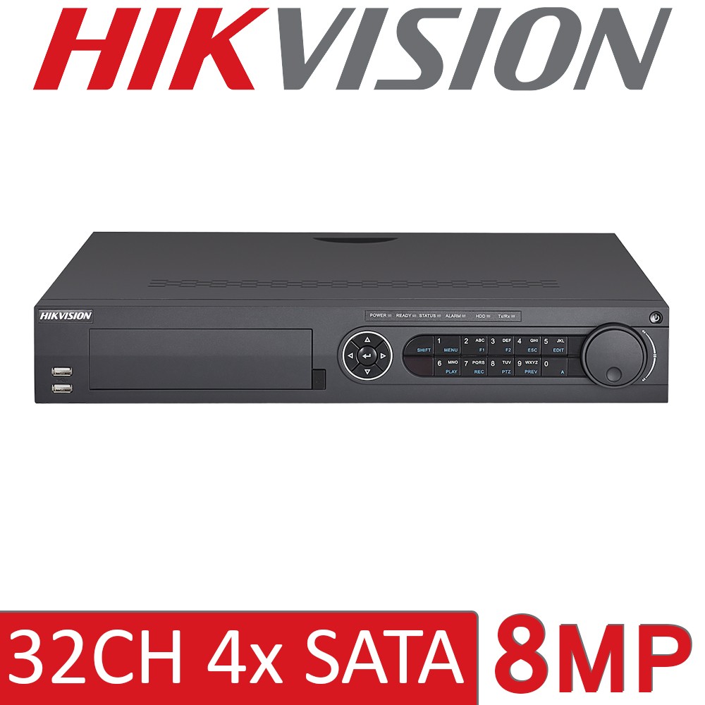 DVR DE 32 CANALES DE 8 MEGAPIXELES HIKVISION + 32 CANALES IP + 4 SATA + 16 ENTRADAS ALARMA ACUSENSE