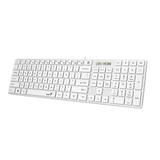 TECLADO GENIUS SLIMSTAR 126 QWERTY ESPAÑOL COLOR BLANCO