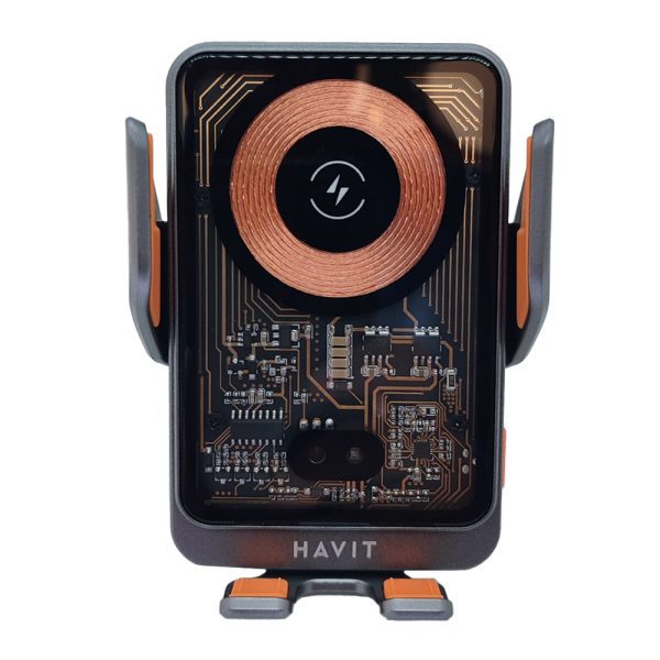 CARGADOR INALAMBRICO HAVIT PARA CARRO SOPORTE DE CELULAR 15W AJUSTE AUTOMATICO