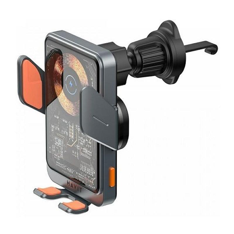 CARGADOR INALAMBRICO HAVIT PARA CARRO SOPORTE DE CELULAR 15W AJUSTE AUTOMATICO