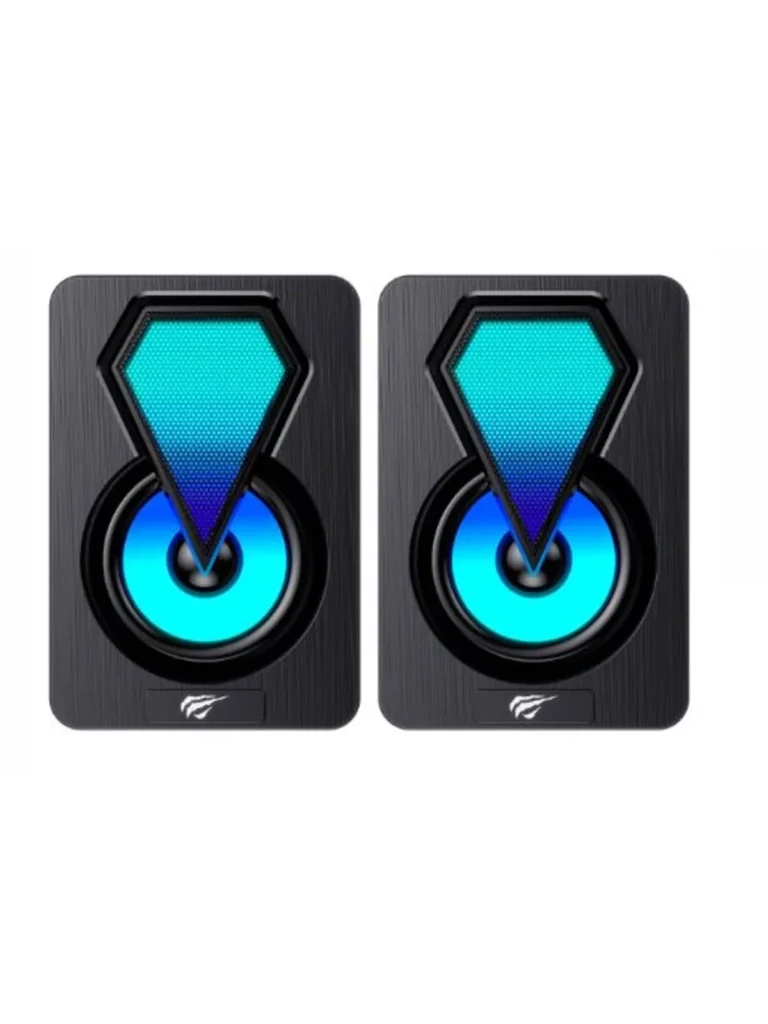 PARLANTE GAMER RGB PARA PC USB NEGROS HAVIT 6W 2.0 COMPUTADOR