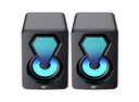 PARLANTE GAMER RGB PARA PC USB NEGROS HAVIT 6W 2.0 COMPUTADOR