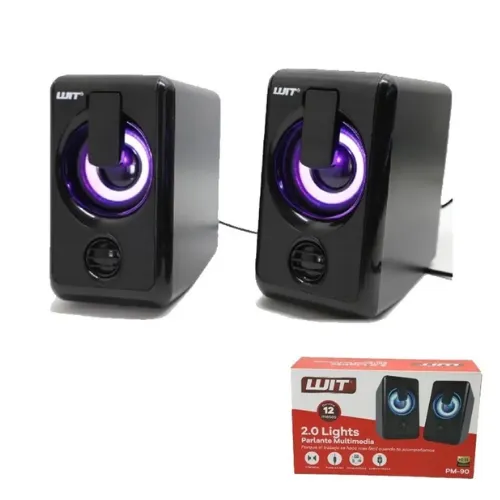 PARLANTE PARA PC RGB USB 6W 2.0 Y PLUG 3.5MM CONTROL VOLUMEN