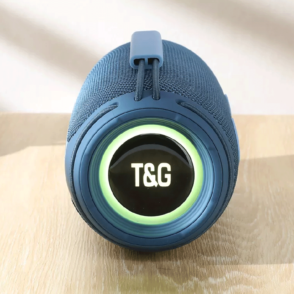PARLANTE BAFLE BLUETOOTH 16W AZUL 1500MAH RGB 3.5M MICRO SD USB FM TWS