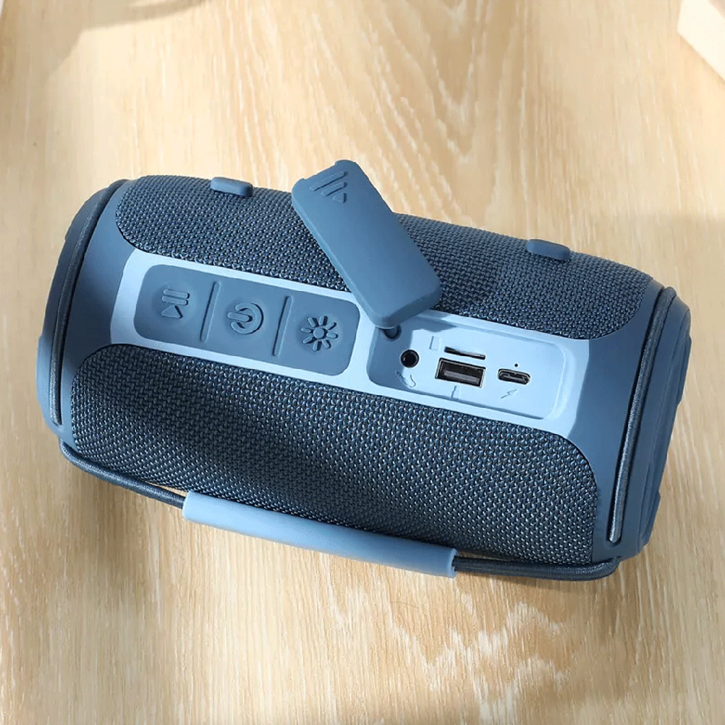 PARLANTE BAFLE BLUETOOTH 16W AZUL 1500MAH RGB 3.5M MICRO SD USB FM TWS