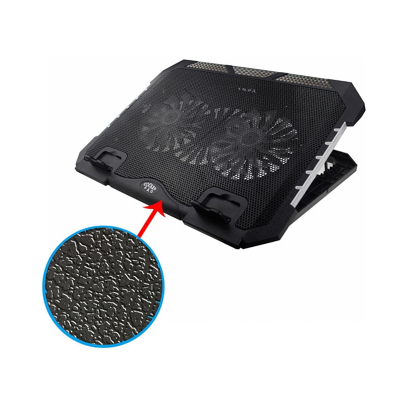 BASE REFRIGERANTE GAMER LED 2 COOLER USB CON SOPORTE PARA EL CELULAR
