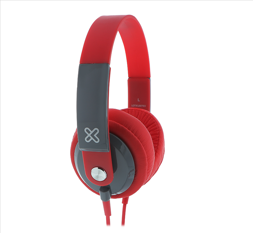 AUDIFONOS DIADEMAS PARA PC CELULAR 3.5MM ROJOS KLIP XTREME