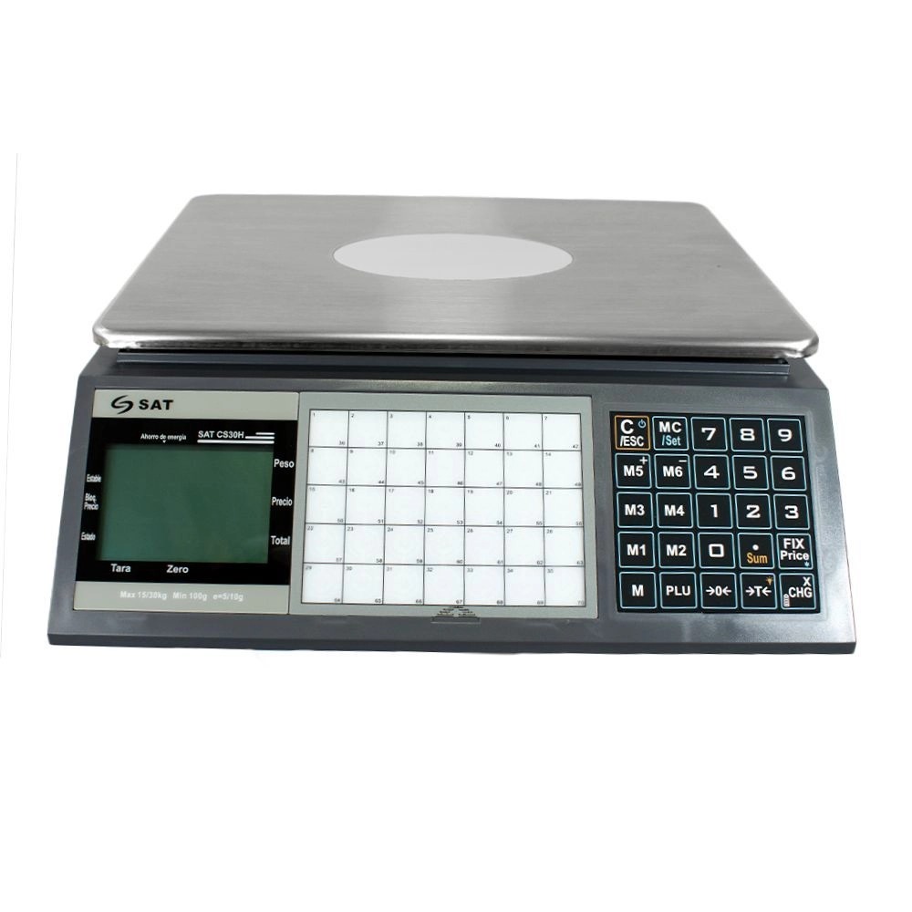 BALANZA DIGITAL SAT CS30HT 30KG RS232 TECLADO HOTKEY POLE DISPLAY	SAT CS30HT