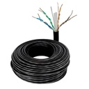 CABLE UTP CATEGORIA 6 100% COBRE CARRETE 100 METROS EXTERIOR NEGRO