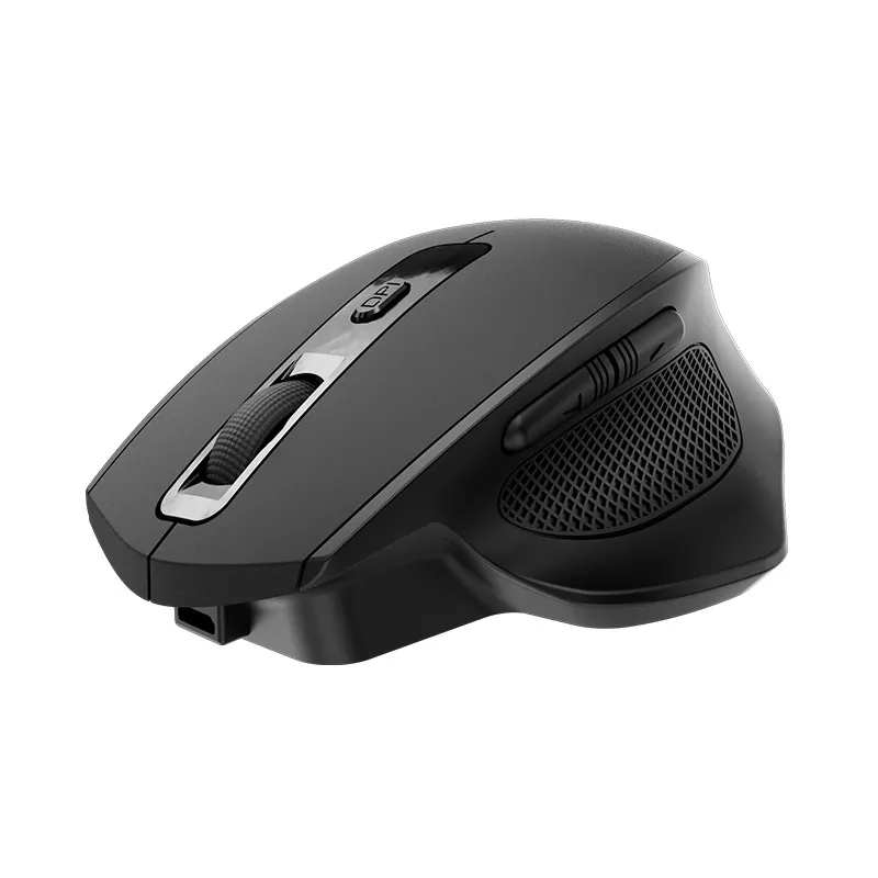 MOUSE DE 6 BOTOENES ERGONOMICO RECARGABLE NEGRO 2.4GHZ 1600DPI