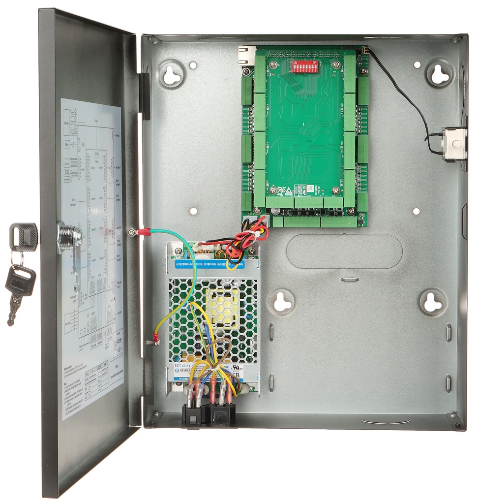 CONTROLADORA CONTROL DE ACCESO 4 PUERTAS CON GABINETE SOPORTA 8 LECTORAS TCP/IP DAHUA
