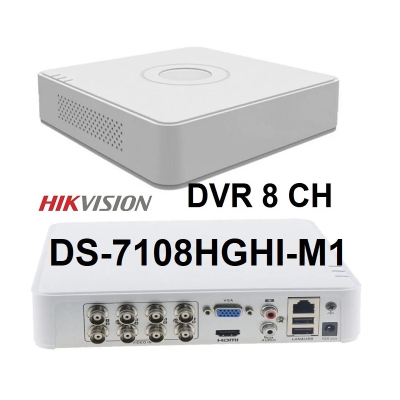 DVR 8 CANALES HIKVISION 2 MEGAPIXELES LITE 1080P 1 SATA H265+ ACUSENSE AUDIO