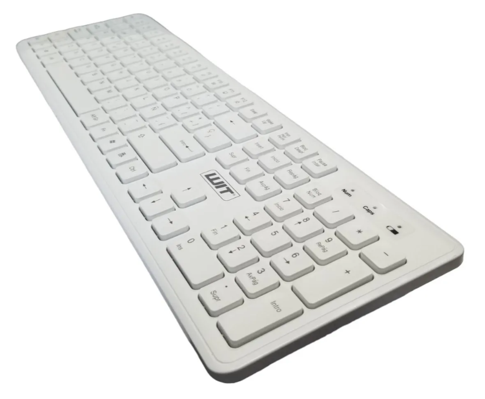 TECLADO INALAMBRICO SLIM BLANCO ESPAÑOL NANO RECEPTOR RESISTE SALPICADURAS USB