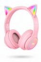 DIADEMA GAMER WAIFU BLUETOOTH RGB ROSADO MICROFONO RECARGABLE BATERIA