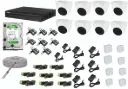 KIT DE 8 CAMARAS DE SEGURIDAD 1080P DAHUA CCTV DOMOS