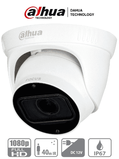 [DH-HAC-T3A21N-VF] CAMARA 4 EN 1 1/2,7" CMOS 1080P TIPO DOMO LENTE VARIFOCAL 2,7-12MM FOV 33°-106° DWDR IR 30M IP67