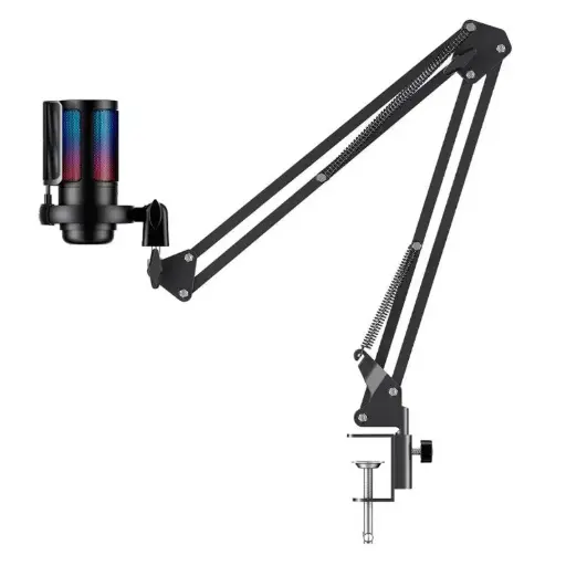 [GK50PRO] MICROFONO PODCAST RGB HAVIT GK50 PRO CON BRAZO CONDENSADOR CARDIOIDE GAMER PROFESIONAL