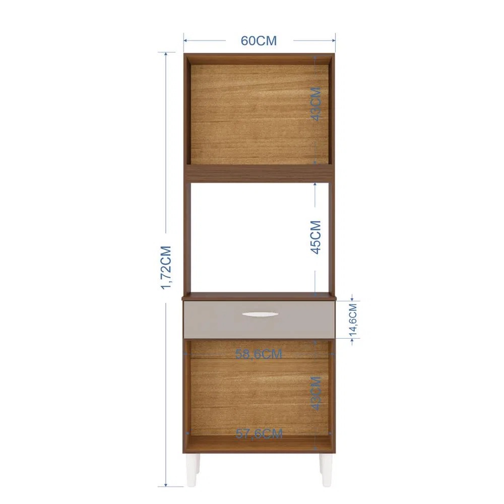 ALACENA KELLY CAPUCHINO HUESO 4 PUERTAS COCINA
