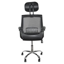 SILLA ERGONOMICA OPERA CON CABECERO EN MALLA ERGONOMICA NEGRA