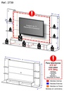 PANEL TV BRAGA 60 PULGADAS CON REPISAS DE VIDRIO NEGRO