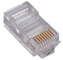 PLUG RJ45 CATEGORIA 5E PLASTICO TRANSPARENTE RED