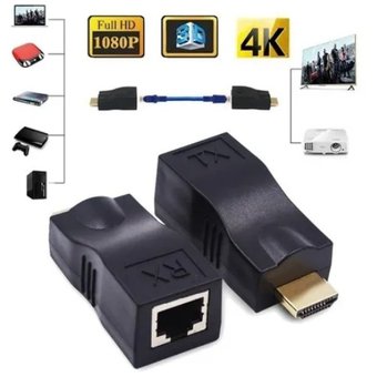 ADAPTADOR EXTENSOR ACTIVO HDMI POR CABLE RED UTP 30 METROS