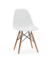 SILLA EAMES TRADICIONAL CON PATAS EN MADERA - BLANCA