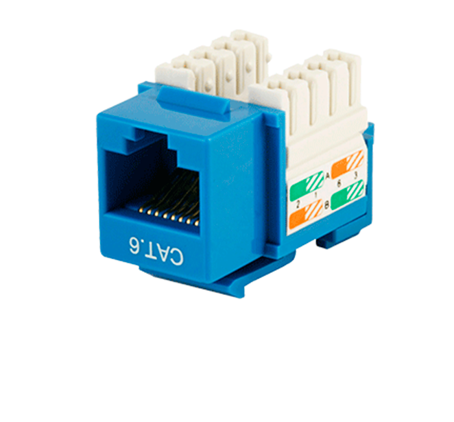 JACK CAT 6 RJ45 COLOR AZUL NO BLINDADOS PARA CABLEADO ESTRUCTURADO