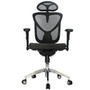SILLA LONDRES BRAZOS GRADUABLE / BASE ALUMINIO / ESPALDAR Y ASIENTO EN MALLA NEGRA / CON CABECERO