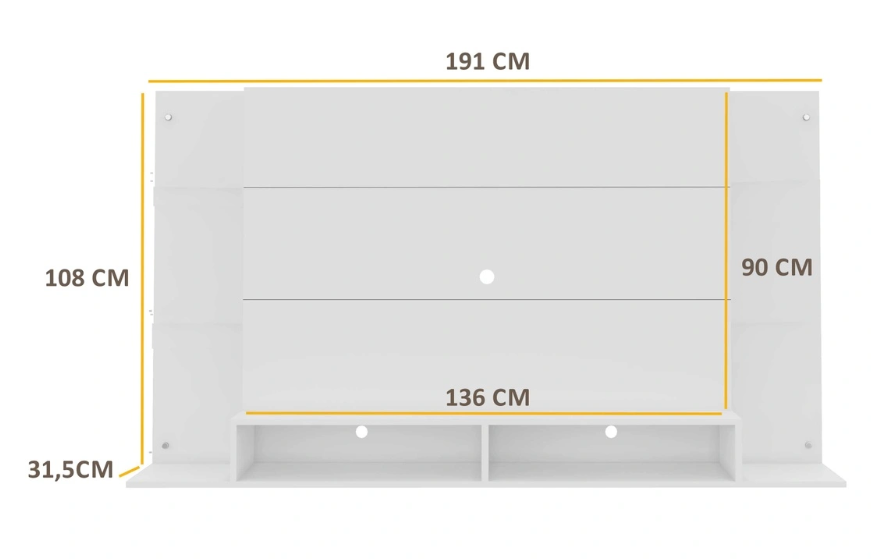 PANEL DE TV PARAÍSO HASTA 60 PULGADAS COLOR BLANCO