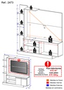 CENTRO DE ENTRETENIMIENTO PORTO NEGRO TV 55`  165CM ANCHO