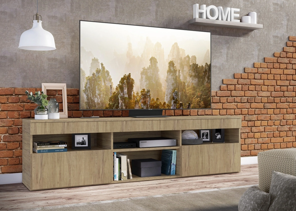 RACK GABINETE PARA TV PARIS DE 65 PULGADAS COLOR RUSTICO