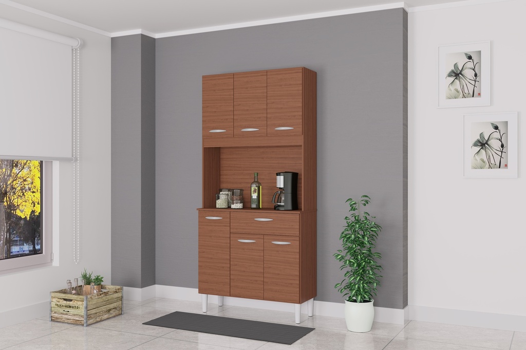 ALACENA MUEBLE AUXILIAR COCINA CASSIA 6 PUERTAS COLOR CAPUCHINO  Exonica  SAS/ Distribuidor mayorista de camaras de seguridad dahua, zkteco, imou y  mucho mas