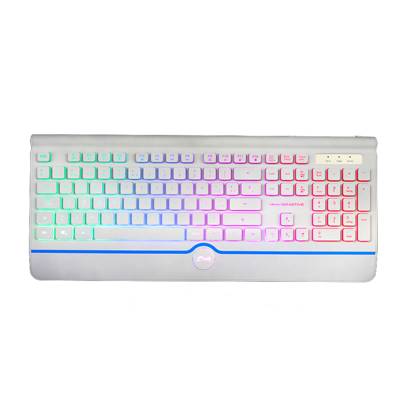 TECLADO MULTIMEDIA GAMER USB RGB BLANCO SPACE JYR TMJR-025