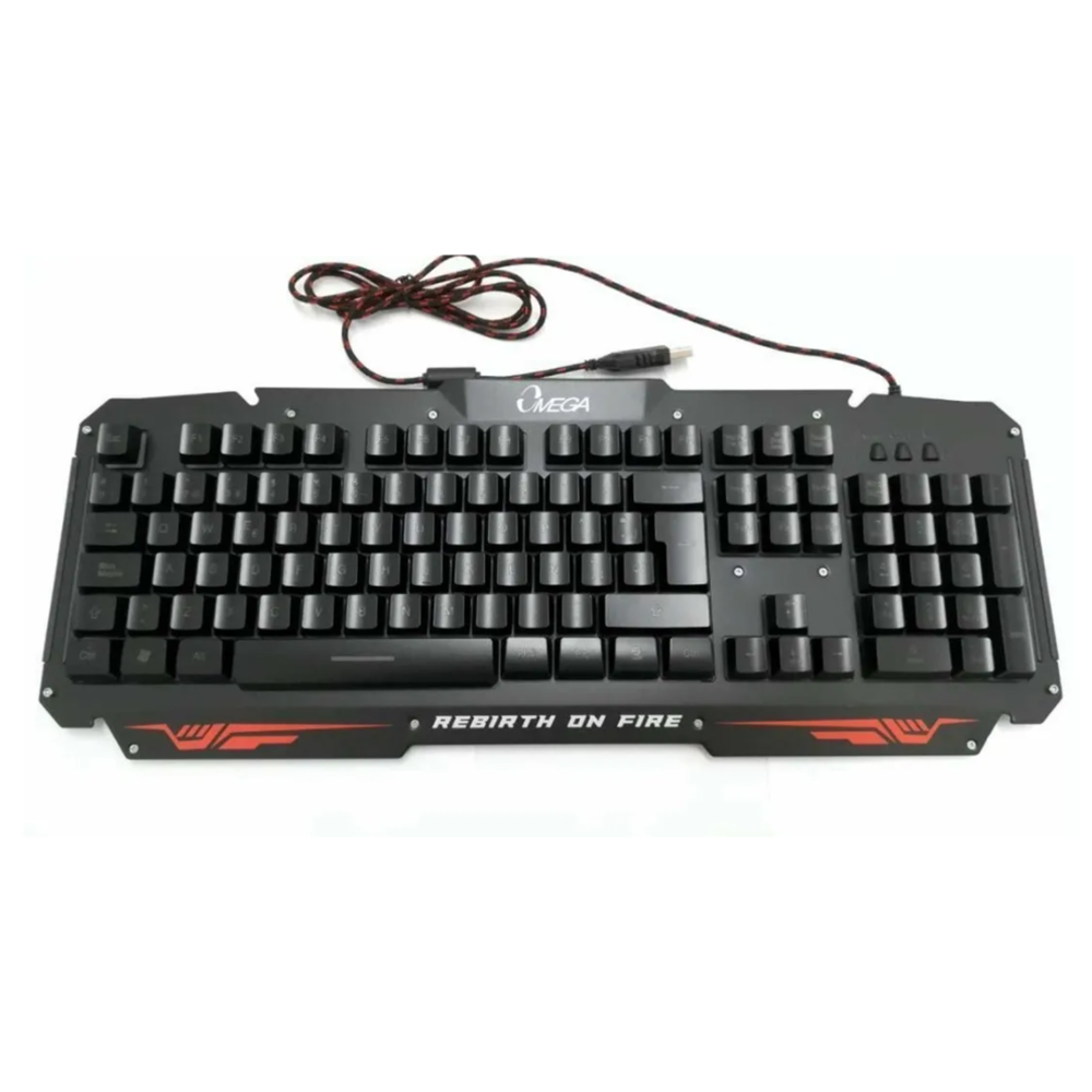 TECLADO GAMER OMEGA RETROILUMINADO ANTIFLUIDOS