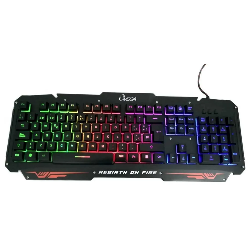 TECLADO GAMER OMEGA RETROILUMINADO ANTIFLUIDOS