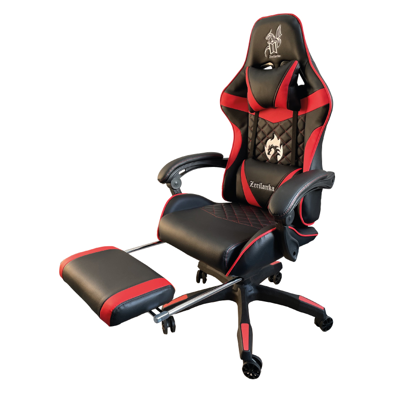 SILLA GAMER REPOSAPIES COJIN CERVICAL RECLINABLE UMEKO ROJA