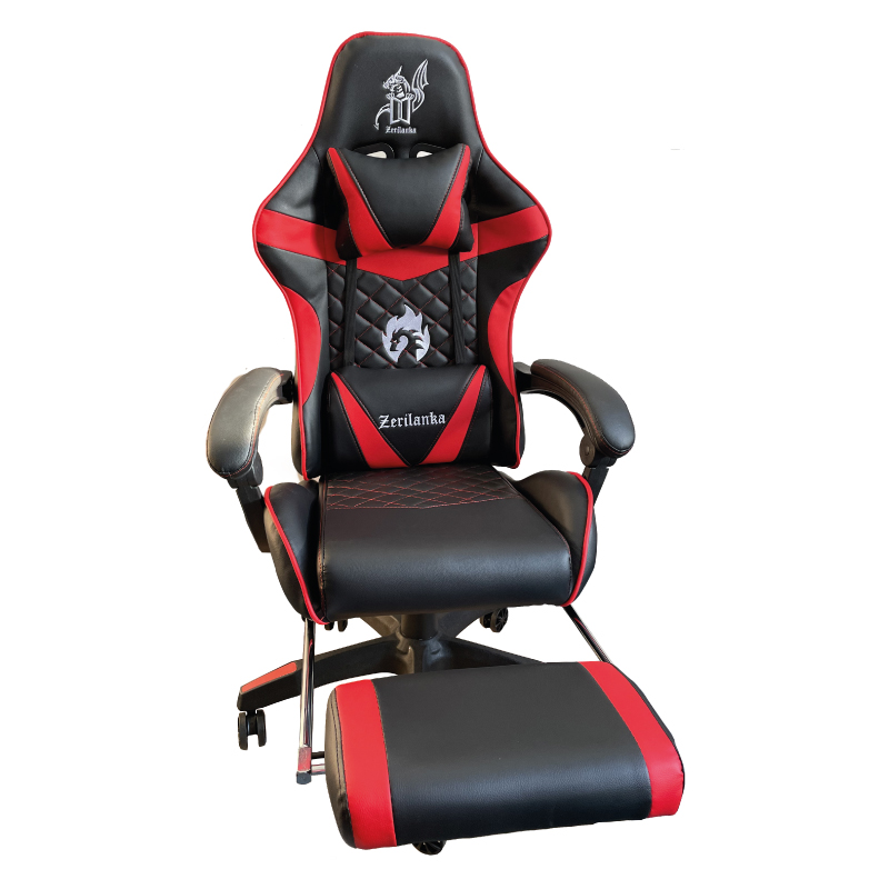 SILLA GAMER REPOSAPIES COJIN CERVICAL RECLINABLE UMEKO ROJA