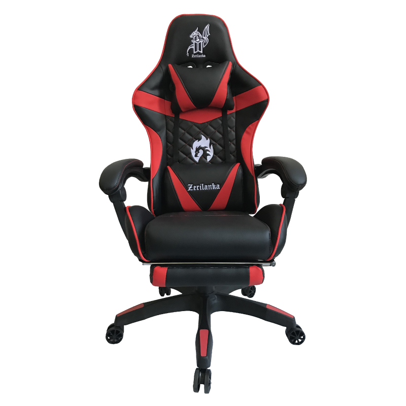 SILLA GAMER REPOSAPIES COJIN CERVICAL RECLINABLE UMEKO ROJA