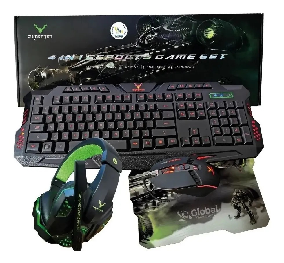 COMBO GAMER TECLADO MOUSE PAD MOUSE Y DIADEMA GAMER