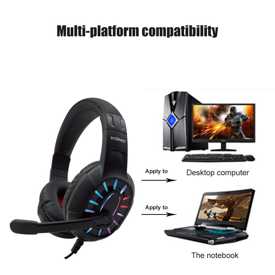 AUDIFONOS GAMER USB HEADSET KOMC G313 RGB MICROFONO