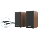 PARLANTES GENIUS SP - HF180 MADERA 6 WATTS 3.5 MM USB CAFE